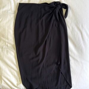RW&CO Black Pencil Skirt with Tie Detail NWT